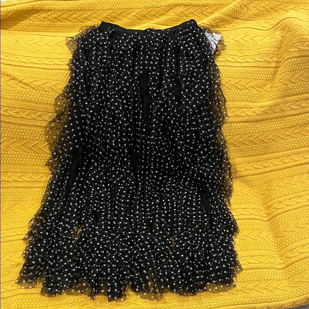 Stylish Black and White Polka Dot A-Line Skirt